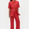 CLIP SILK BIAS CUT PANTS GERANIUM