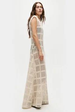 COTTON GRID GOT IT DRESS NATURAL