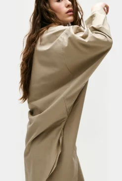COTTON SILK ROUND SHIRT GRAPHITE
