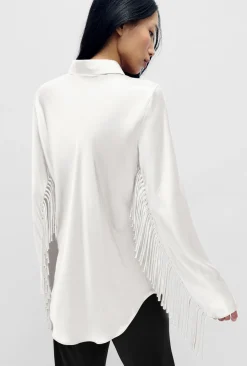 FRINGE BIAS CUT SHIRT WHITE