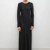 FULL SLEEVE BIAS DRESS BLACK