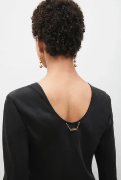 FULL SLEEVE BIAS DRESS BLACK