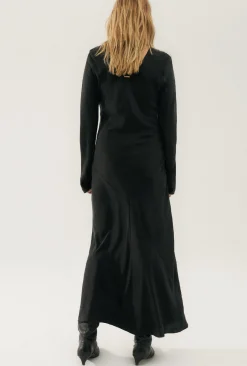 FULL SLEEVE BIAS DRESS BLACK