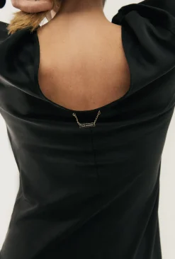 FULL SLEEVE BIAS DRESS BLACK