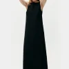 HABOTAI SCOOP BACK DRESS BLACK