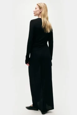JERSEY MODAL RUCHED SKIRT BLACK