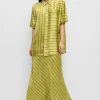 LONG BIAS CUT SKIRT CACTUS STRIPE
