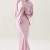 LONG BIAS CUT SKIRT LILAC