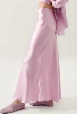 LONG BIAS CUT SKIRT LILAC