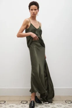 LONG BIAS CUT SKIRT PINE