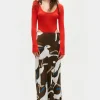 LONG BIAS CUT SKIRT RABBIT DARK EARTH