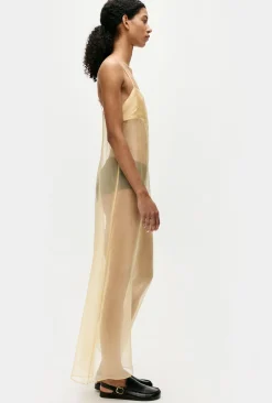 ORGANZA A-LINE DRESS BEIGE