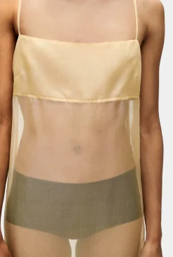 ORGANZA A-LINE DRESS BEIGE