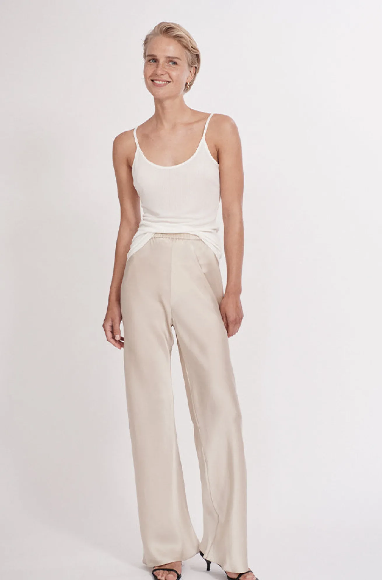 RIBBED CAMI WHITE