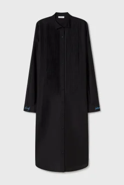 ROUND TUX SHIRT DRESS BLACK