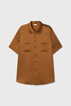 SHORT SLEEVE BOYFRIEND SHIRT VAN DYKE BROWN