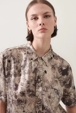 SHORT SLEEVE BOYFRIEND SHIRT ASTER FLORAL