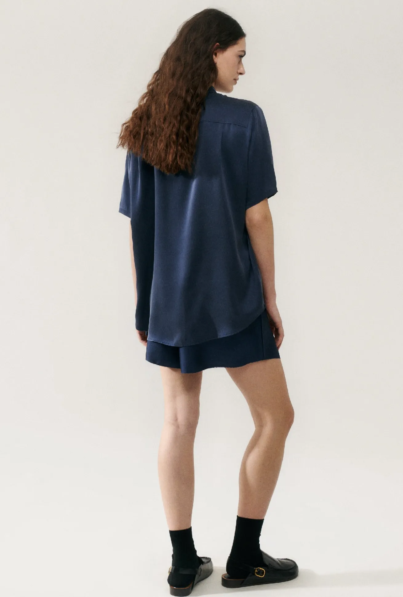 SHORT SLEEVE BOYFRIEND SHIRT MIDNIGHT
