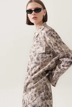 TWILL BOYFRIEND SHIRT ASTER FLORAL